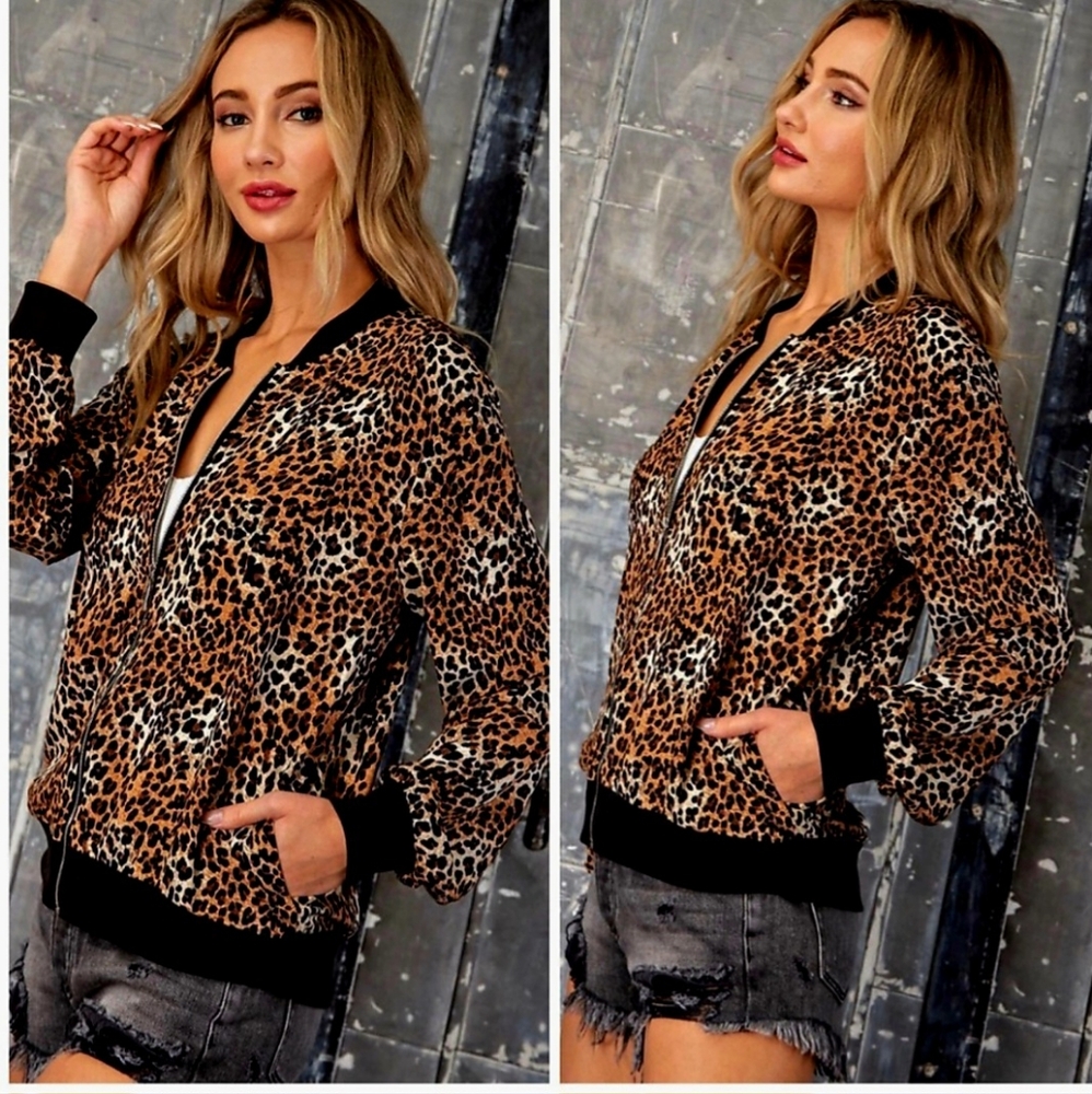Cheetah  bomber  jacket - Picture 6 of 7